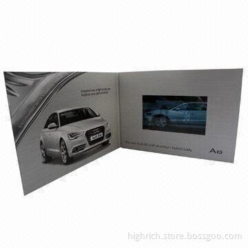 4.3-inch LCD Digital Video Greeting Card, Video in Print, Video Brochure Booklet